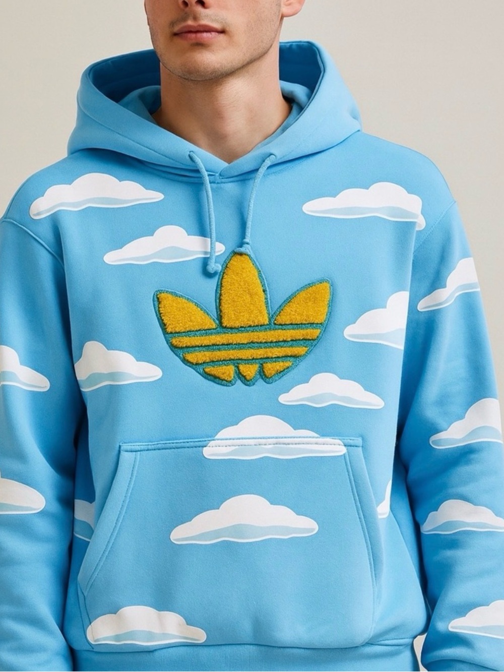 Adidas x The Simpsons Cloud AOP Fleece Limited Edition Sweatshirt Hoodie Trefoil